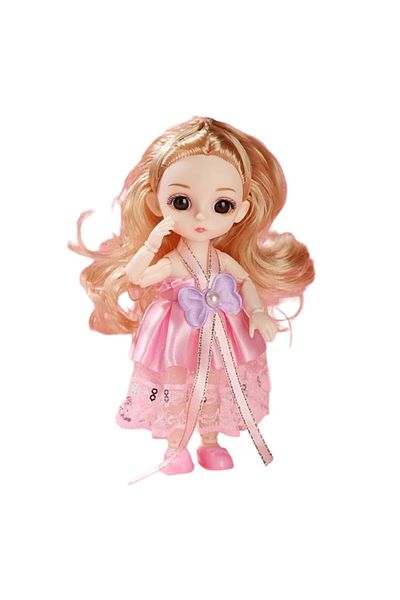 Mixbo Mini Doll Mixbo, Mobile Body, Plastic/Silicone, 18 cm, Pink