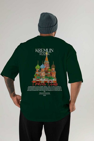 Ankhises Kremlin Russia Back Printed Oversize T-Shirt Men Women Cotton Crewneck Tshirt