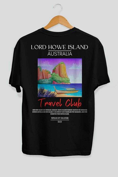 Ankhises Lord Howe Island Australia Back Printed Oversize T-Shirt Men Women Cotton Crewneck Tshirt