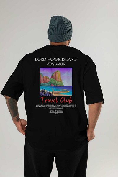 Ankhises Lord Howe Island Australia Back Printed Oversize T-Shirt Men Women Cotton Crewneck Tshirt