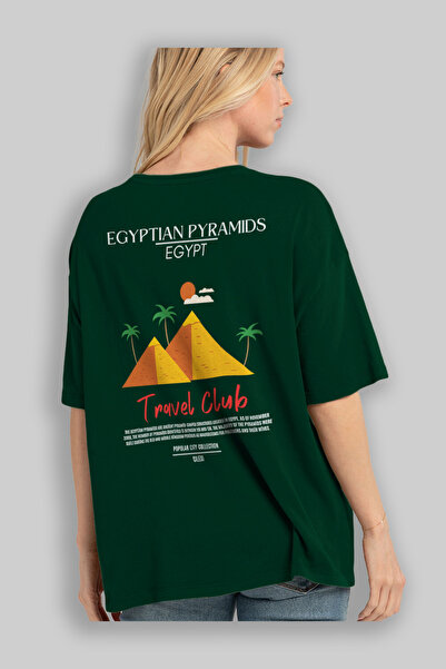 Ankhises Egyptian Pyramids Egypt Back Printed Oversize T-Shirt Men Women Cotton Crewneck Tshirt