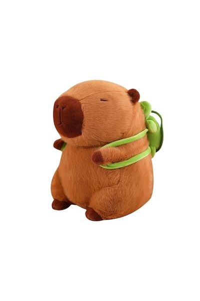 OEM Jucărie de pluș, DrKala, Capibara cu rucsac detașabil, maro/verde, 35 cm