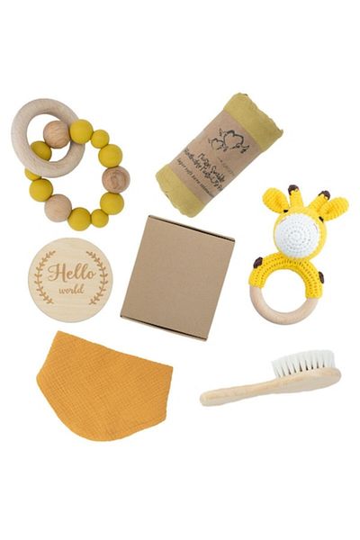 Mixbo Set 6 piese cadou nou-nascut Mixbo, galben