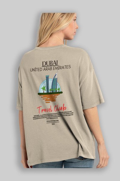 Ankhises Ντουμπάι Ηνωμένα Αραβικά Εμιράτα Μπλουζάκι με στάμπα πίσω μεγάλου μεγέθους Ανδρικό γυναικείο βαμβακερό μπλουζάκι με λαιμόκοψη