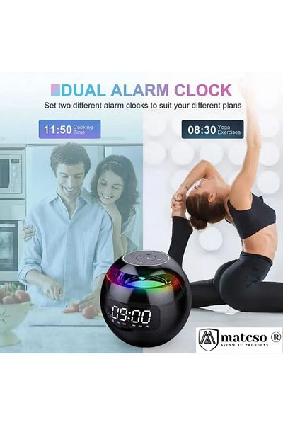 matcso by CSM 4U PRODUCTS® Portable Wireless Speaker with Digital Alarm Clock and Radio, matcso by CSM 4U PRODUCTS®, Black