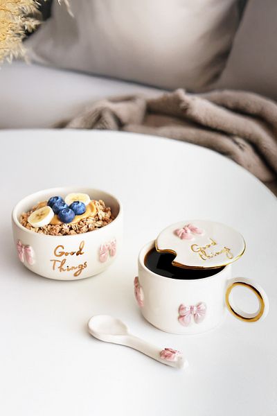 SİNEM YAMAN HOME Good Things Bowl and Lid Mug Set of 2