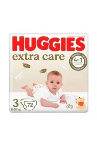 Huggies Box Extra Care Baby Diapers, Size 3, 6-10kg, 72 pieces, Huggies