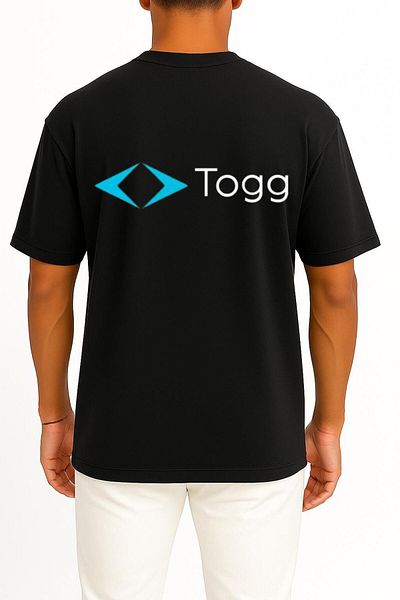 Bahriyeli Collection Oversize Togg Domestic Automobile Logo Pocket and Back Design Unisex T-Shirt