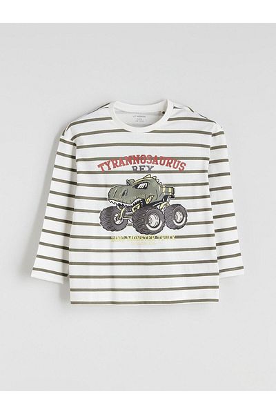 LC Waikiki Crew Neck Printed Baby Boy Sweatshirt and Tracksuit Bottom 2-Piece (W5)