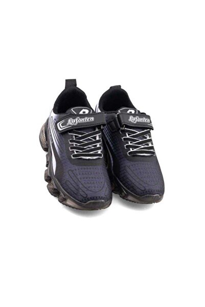 Demashoes Детски спортни обувки с прозрачна подметка, водоустойчиви, черно-бели