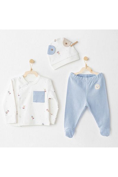 NW NessiWorld Nessiworld Andywawa Ac26073 Hat Set Rainbow 3-Piece Bodysuit Blue