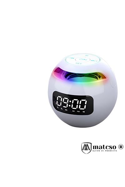 matcso by CSM 4U PRODUCTS® Portable Wireless Speaker with Digital Alarm Clock and Radio, matcso by CSM 4U PRODUCTS®, White
