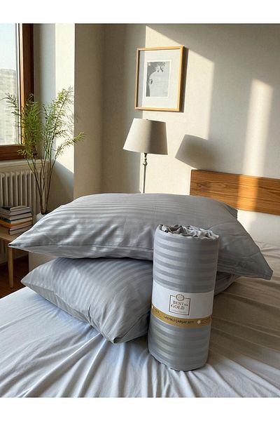 BESTİNA GOLD Cotton Satin Fitted Sheet Set