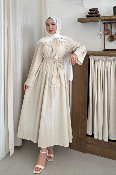 Rimel Moda فستان بياقة مزينة بالخرز