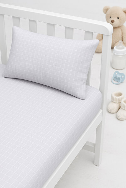 Baby Cais Collection %100 Organik Müslin Bebek Çarşaf & Yastık Seti – 70x140 cm Çarşaf, 35x45 cm Yastık Kılıfı