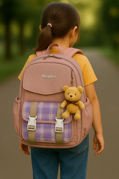 ANI OFİS KIRTASİYE A K Cute School Bag – Suitable for Primary and Secondary Schools + Teddy Bear Gift