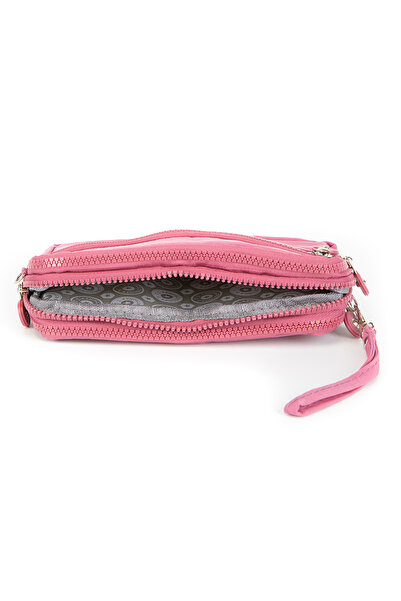 NEMO BAGS Rose Women's Wallet, 4 Compartments, Phone Holder, Crinkle Fabric, Cross Strap Shoulder Bag, 20X12Cm