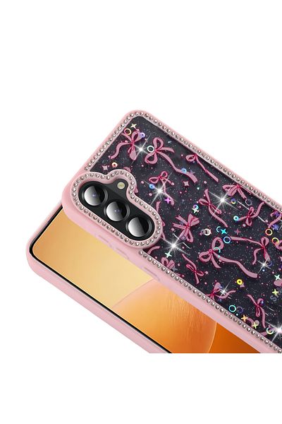 kılıffuarı Samsung Galaxy A56 Case Cover with Camera Protruding Edge, Glittery Sparkling Shock Absorbing Design