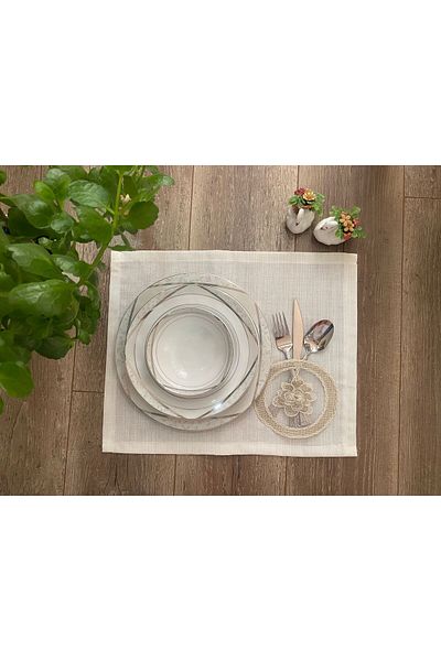 ART ÇEYİZ Supla Service Napkin (Gardenia Fabric) 6 Pieces Presentation