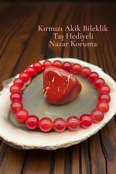 NBS Beautiful Naturel Stones Red Agate Stone Gift Bracelet Unisex 8 mm (You Can Choose Size)