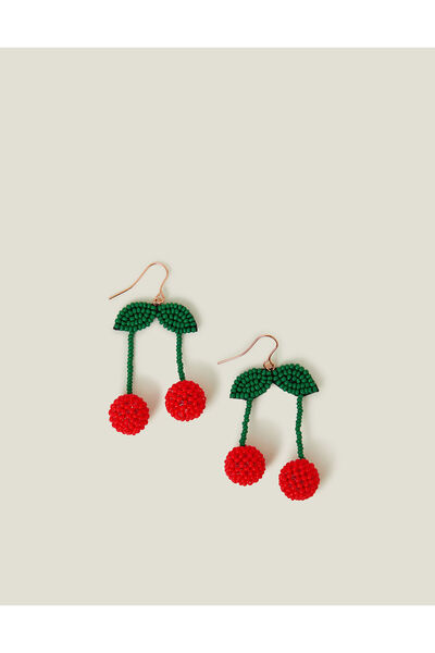 Accessorize Boncuklu Kiraz Küpe Kırmızı