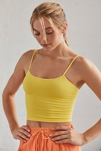 HEREN BUTİK Yellow Combed Cotton 100% Cotton Strap Basic Undershirt