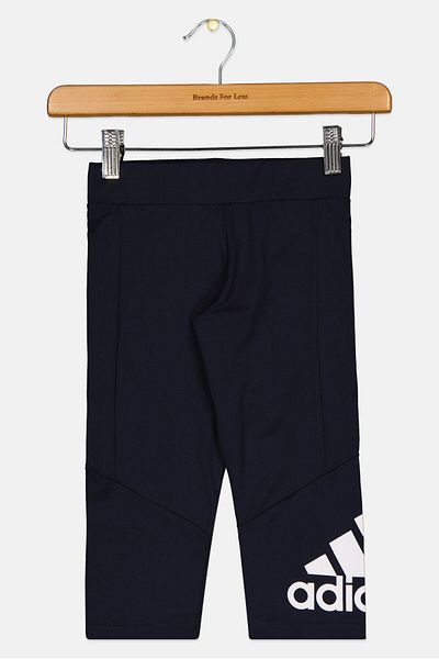 adidas Kids Girl Brand Logo Training Leggings, Navy