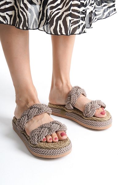 MİSSJENY Rope Braided Soft Sole Women's Slippers
