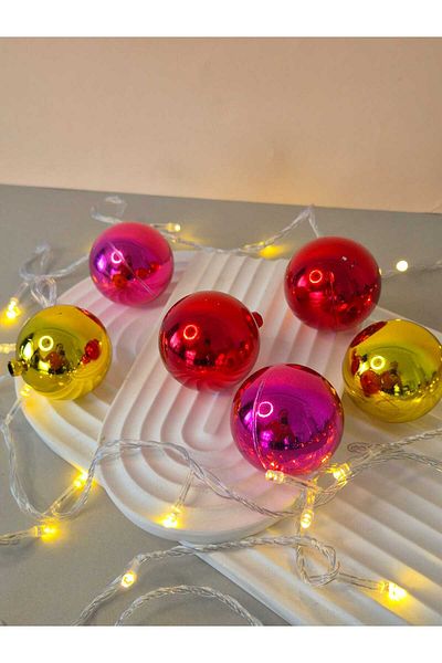 mıstıque home Mistique Home 6 Piece Large Matte Gray Ball Christmas Ornament 6 cm