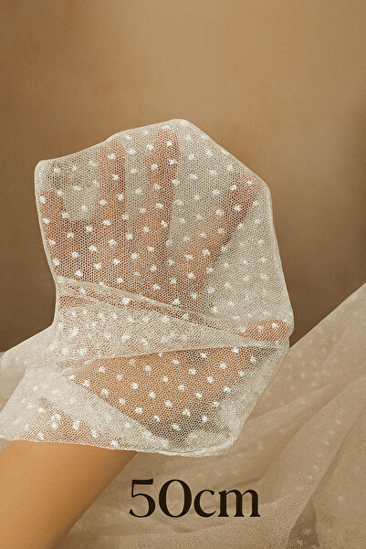 Massaltay Țesătură din tul alb cu buline – 150 cm lățime, 50 cm lungime – pentru realizarea mănușilor de mireasă și violet