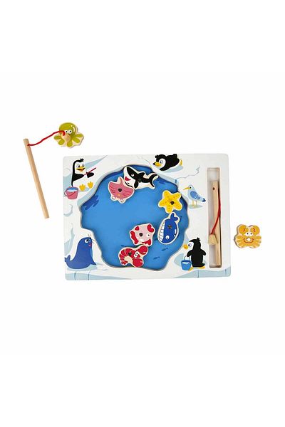 TOYFEST Woody Wooden Magnetic Fishing Game