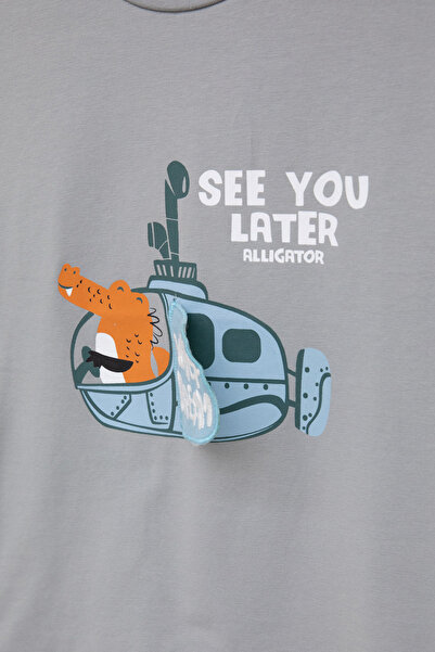 Cansın Mini Smoked Submarine Printed Baby Boy Short Sleeve T-Shirt 20940