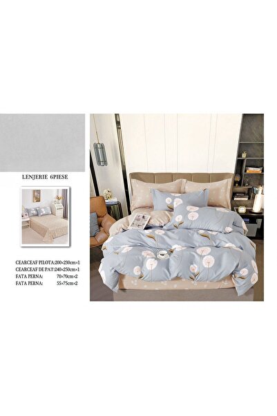 FIONNA.RO Finet Bed Linen - Beige Blue With Dandelions