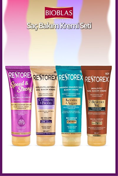 Restorex Speed&Strong+Collagen&Biotin+Keratin&Argan+7 Besleyici Yağ Saç Bakım Kremi
