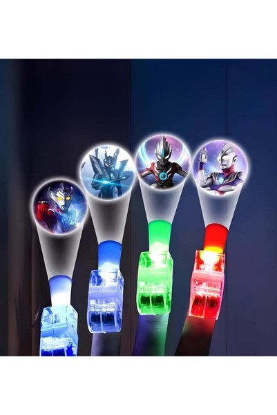 LIXADA 10pc Finger Lights, Ultraman Cartoon Projection Lights, Various Patter...
