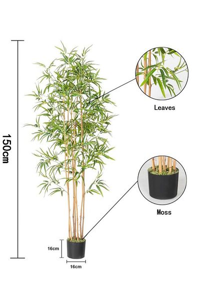 Generic Artificial Bamboo Tree, Faux Bamboo Plant, Real Touch Technology, Artificial Plant with 7 Trunks