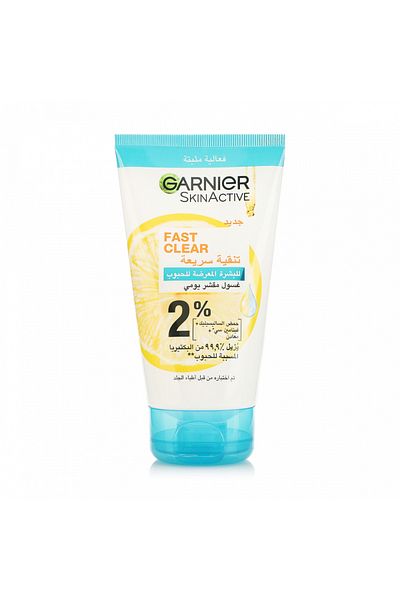 Garnier Skinactive Fast Clear Exfoliating Wash for Acne-Prone Skin, 150 Ml