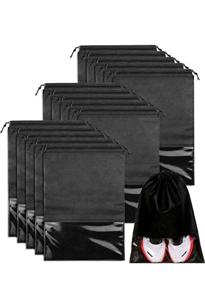 Generic 15-Piece Non-Woven Dust Proof Travel Shoe Bags Fabric, Assorted Design Assorted Colour 32x44