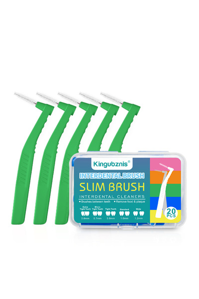choice2 فرشاة تنظيف ما بين الأسنان Kingubznis مقاس 0.8 مم، 20 قطعة، لتقويم الأسنان، أدوات تنظيف بين الأسنان