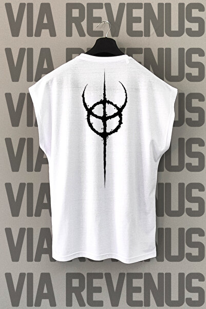 Vordevia Tricou sport cu mâneci zero cu imprimeu pe spate Legacy