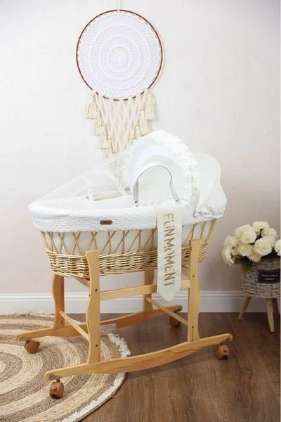 Fun Moment Moses basket (sugar-colored) crib + base