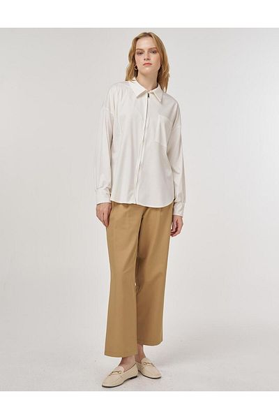 KYR Zipper Closure Combed Cotton Tunic Optical White