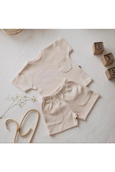 Bebeğin 50 Tonu Boy Girl Child Baby Unisex 100% Cotton 2-Piece Bottom Top Set 1-1.5 Years Old 2 Years Old 3 Years Old 4 Years Old 5 Years Old