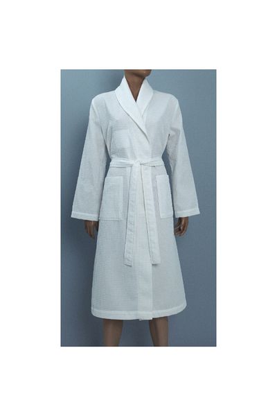 MTS Waffle Pattern Front Pocket Detail Cotton Bathrobe 7 x 28 x 36 cm