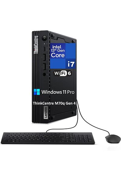 LENOVO ThinkCentre M70q Mini Desktop, Gen 4, Intel Core i7-13700T, 16GB RAM DDR4, 512GB PCIe SSD, Wi
