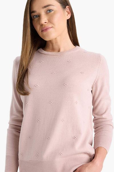 DeFacto Pulover de tricotaj cu decolteu rotund Regular Fit F4084AX25WN