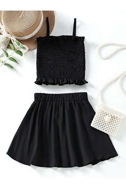 shop Черна тъкана гумена пола с детайли от Gipe