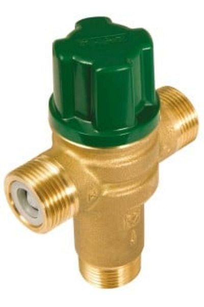 Herz Thermostatic anti-scald valve 3/4", 3-way, 25 L flow, for hot water