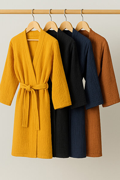 Calista home 100% Cotton Muslin Dressing Gown for Adults, Beach Wear, Bathrobe