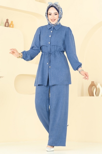 ModaMerve Beli Tünelli Sofia Takım 1015MP806-MS İndigo